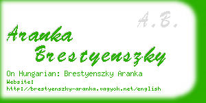 aranka brestyenszky business card